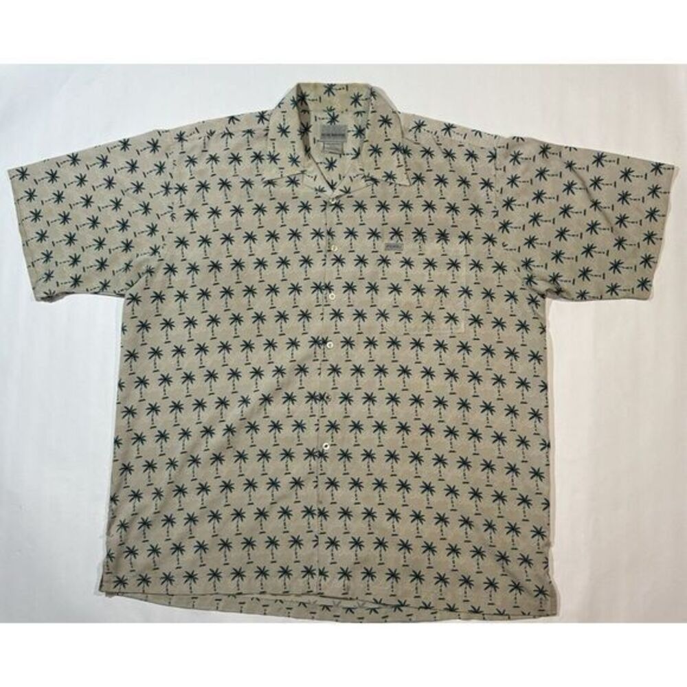 Vintage Fubu the Collection Short Sleeve Hawaiian Green Palm tree Shirt Size XXL